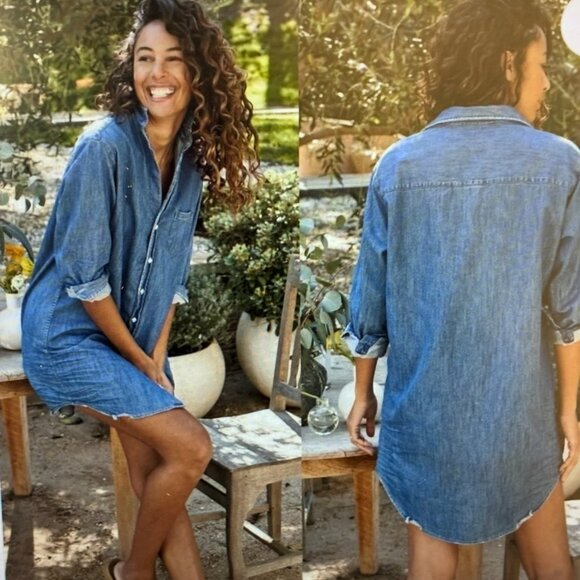 Frank & Eileen Mary Dress - Vintage Stonewashed Indigo (Denim)  - Size Small - Picture 1 of 4